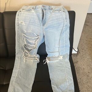 American Eagle Outfitters Light Blue Distressed Skinny Jeans